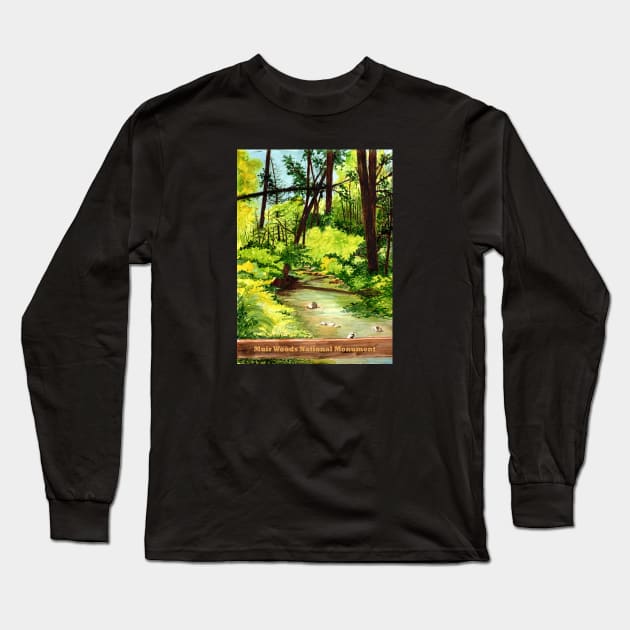 Muir Woods Watercolor Long Sleeve T-Shirt by MMcBuck